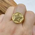 thumbnail image 2 of Personalized Five Pointed Star Ring 14K Yellow Gold Jewelry Biker Punk Men Ring, 2 of 9