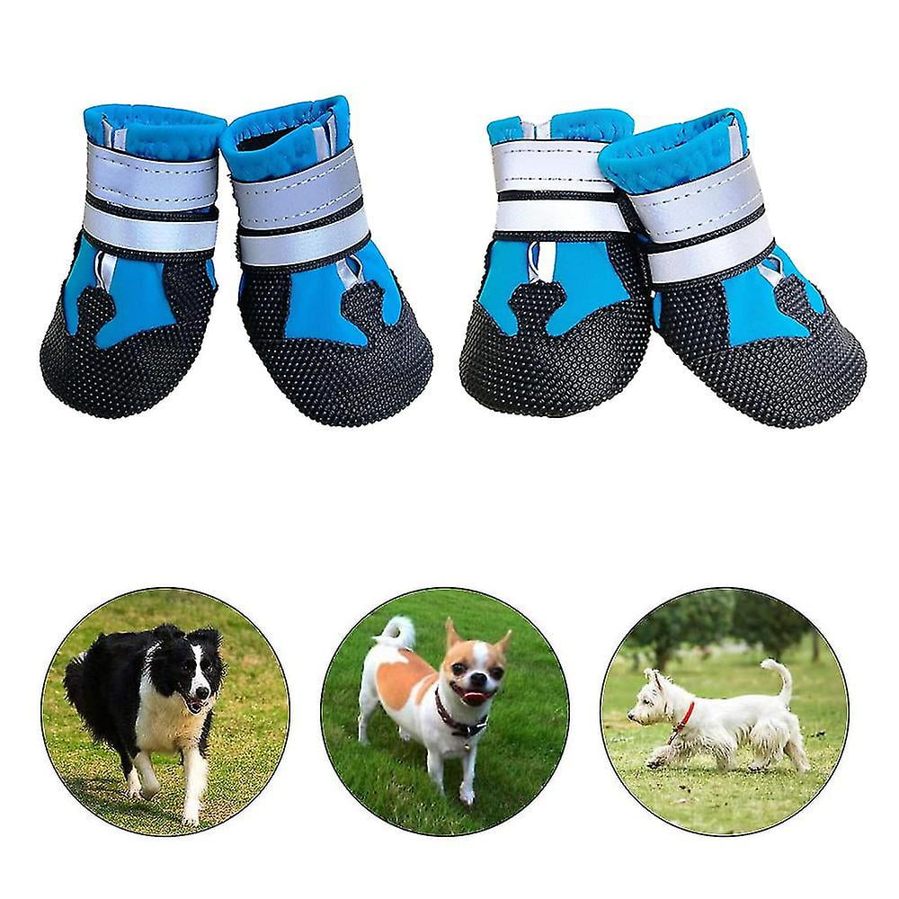 Bocan Dog Boots For Dogs Non Slip Waterproof Dog Booties Blue L