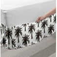 thumbnail image 2 of Palm Tree Bed Skirt, Fully Grown Coconut Banana Trees with Retro Effect Forest Foliage, Elastic Bedskirt Dust Ruffle Wrap Around for Bedding Decor, 4 Sizes, Dark Brown White, by Ambesonne, 2 of 2