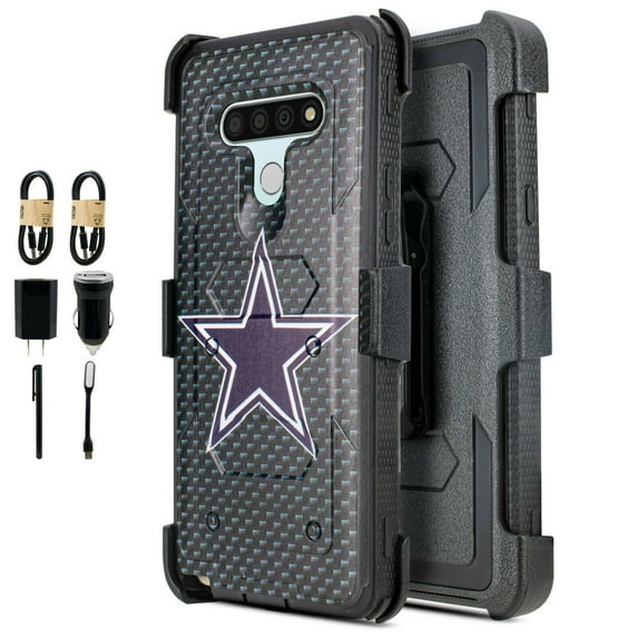 Value Pack ! for LG Stylo 6 Heavy Duty Phone Case 360° Cover Screen Protector Belt Clip Kickstand Holster Hybrid Shock Bumper (Blue Star)