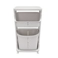 thumbnail image 3 of 3 Tiers Rolling Cart Kitchen Carts Stand with Storage Shelves Utility Cart White, 3 of 18