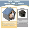 thumbnail image 6 of LOJIAWOWE Weatherproof Outdoor Cat House with Resin Roof, Indoor & Outdoor Cat Shelter, Cozy Dusty, 6 of 8
