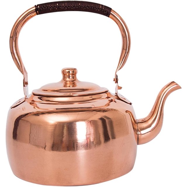 Tea Kettle Hot Water Kettle Stoves Top Water Kettle Copper Handmade Copper Kettle Copper Teapot, for Induction Hob Stovetop, 3L