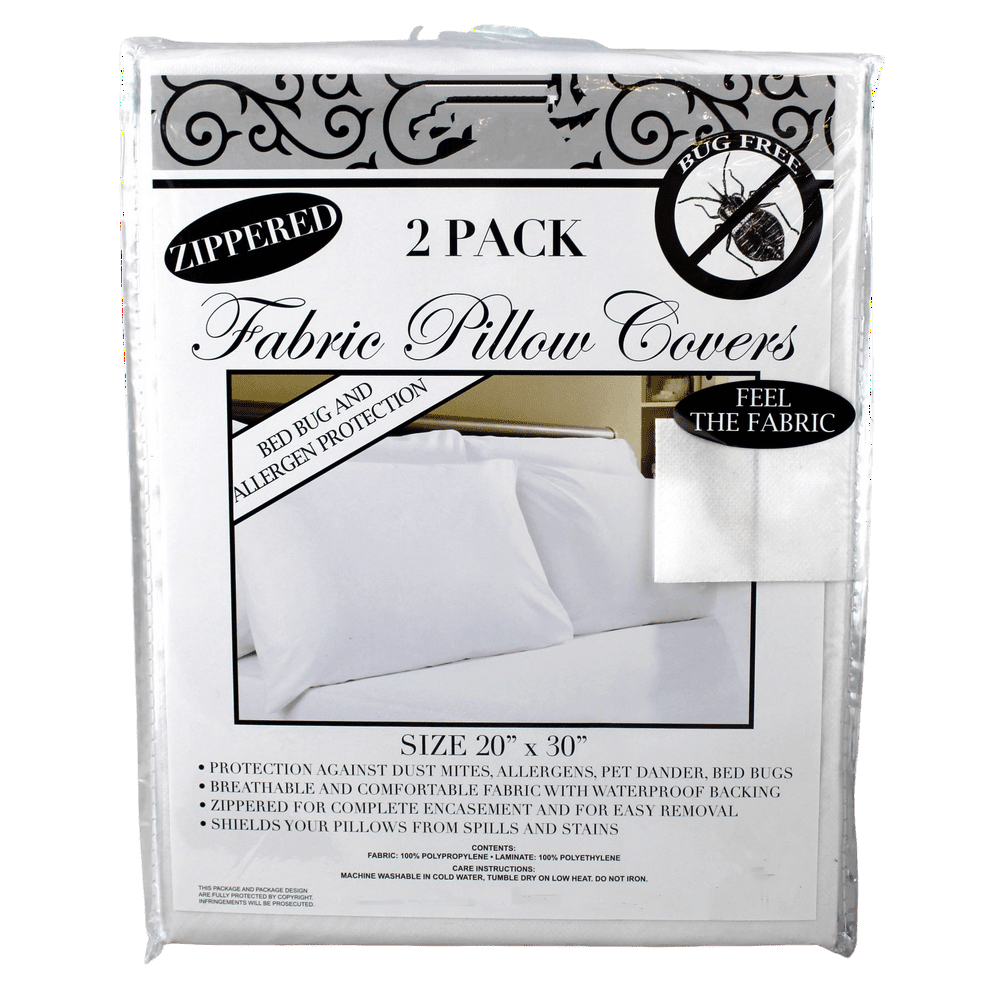 2 Pack Standard/Queen Size Deluxe Zippered Fabric Pillow Covers Case