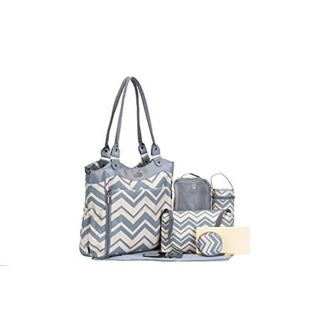 Collection Baby Diaper Stacker - SoHo Collection, Louvre 9 pieces Diaper Tote Bag set (Chevron)