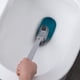 thumbnail image 5 of Cepillo curvo para inodoro con soporte de pared | Cabezal bajo el borde y cerdas suaves de gel de sílice | Limpiador de suelos de baño compacto | Gris y blanco, 5 of 5