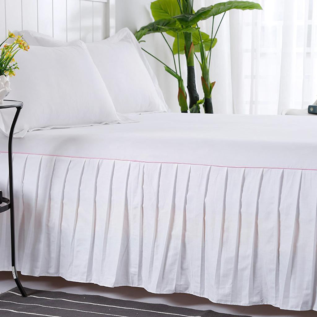 Blesiya Fitted Valance Sheet 100% Cotton Queen King Size with 16" Bed Skirt 