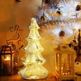 thumbnail image 5 of LED Illuminated Glass Christmas Tree with Warm White Lights - Battery Powered Holiday Decoration for Mantel, Tabletop Centerpiece, Christmas Home Decor and Festive Gift, 5 of 6