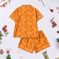thumbnail image 5 of Halloween Pajamas Women 2-Piece Pajama Set Soft Pumpkin Short Sleeve Shirt and Shorts for Vacation Loungewear 01-Earthy Yellow M, 5 of 5