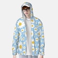 thumbnail image 3 of Pofeuu Daisies Flowers Print Sun Protection Outdoor Lightweight Full Zip UV Cooling Hoodie Long Sleeve Summer Clothing for Outdoor Hiking-Small, 3 of 5