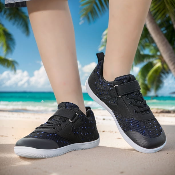 Zapatos descalzos para niños, zapatos deportivos transpirables, cómodos y suaves zapatos para caminar, zapatillas informales para correr para niños y niñas