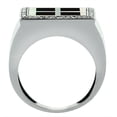 thumbnail image 3 of 10k White Gold Diamond Natural 4-Square Onyx & Mother of Pearl Mosaic Ring Square 9/16 inch wide,size12.5, 3 of 3