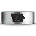 thumbnail image 2 of Tungsten Iowa Hawkeye State Windmill Band Ring 8mm Men Women Comfort Fit Brushed Gray Flat Cut Black Polished, 2 of 4