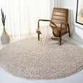 thumbnail image 3 of SAFAVIEH August Sophia Solid Shag Area Rug, Beige, 6'7" x 6'7" Round, 3 of 8