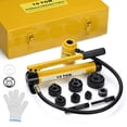 thumbnail image 1 of Yescom Ensemble de Perforatrice Hydraulique 10 Tonnes 1/2 Pouces à 2 Pouces Kit d'Outils de Perforation - Jaune, 1 of 11