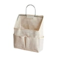thumbnail image 2 of Wall Hanging Organizer with Stainless Steel Frame, Wall Hanging Storage Bags, Hanging Pocket, Waterproof Multi-Pocket Storage Hanging Holder for Home, Office, Kitchen, Bathroom (Cotton-linen Style), 2 of 7