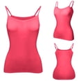 thumbnail image 4 of WTOBBY 2-Piece Solid Color Women's Camisole with Built-in Chest Pad, Sexy Oversized Tank Top Set for Layering, Soft Plus Size Comfort Underwear,Hot Pink M, 4 of 5