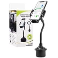 thumbnail image 2 of Luxmo Universal Cup Holder Cell Phone Car Mount with Long Adjustable Arm And Rotatable Cradle With Quick Release Button - Black, 2 of 9