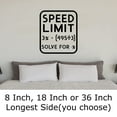thumbnail image 2 of Speed Limit Sign Solve For X Equation Math Funny Numbers Wall Decals for Walls Peel and Stick wall art murals Black Small 8 Inch, 2 of 2
