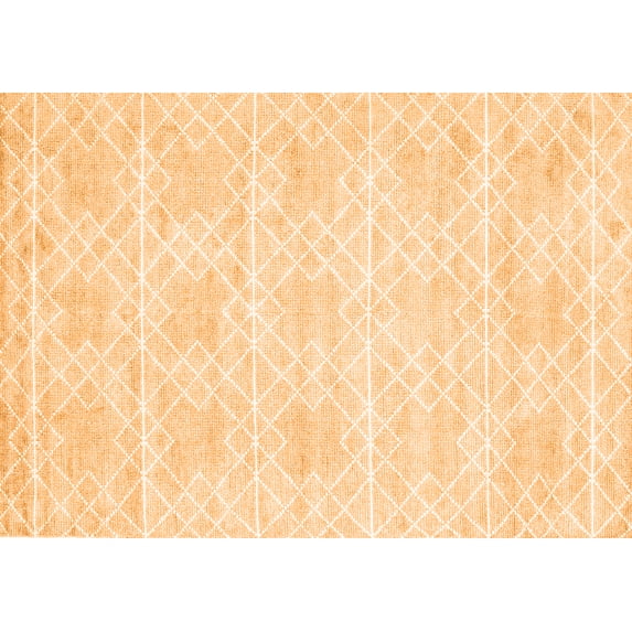 Ahgly Company Indoor Rectangle Abstract Orange Contemporary Area Rugs, 3' x 5'