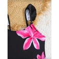thumbnail image 4 of HWJAD Girls Swimsiut Ruffle Strap One-Piece with Cover Up Kids Floral Print Swimwear Child Beach Bathing Suit 5-12Y, 4 of 6