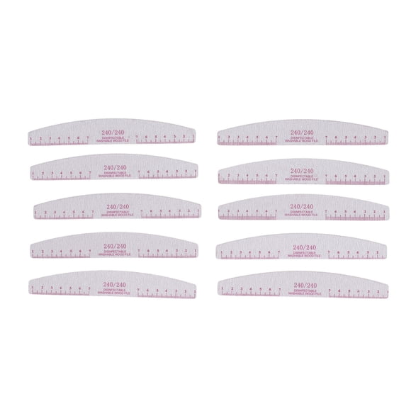 Lima de uñas ANGGREK 240/240 50 Piezas Lavables En Forma de Media Luna