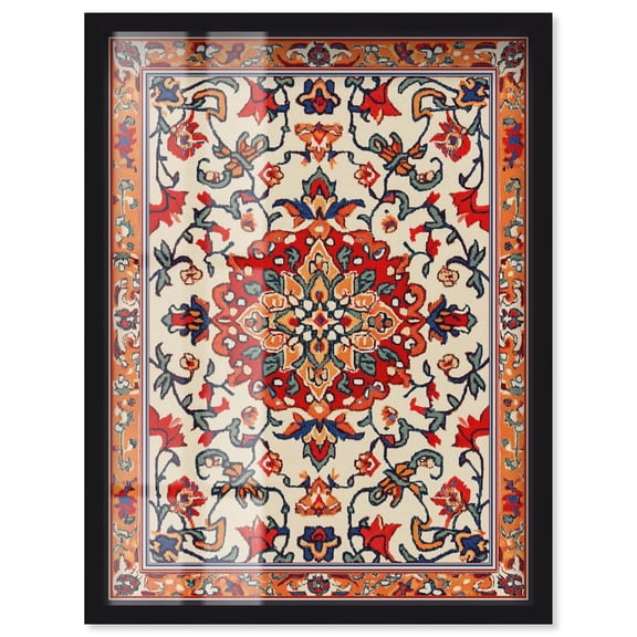 Morrocan Garden II Shadowbox Print Oriental Wall Decor by Art Remedy, Black Frame, 16 x 20