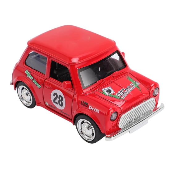 BIMZUC 1:36 Scale Mini Alloy Car Model, Pull Back Vehicle Toy with Opening Doors, Red, 3.94 inches