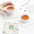 thumbnail image 7 of Pofeuu Frog and Mushrooms Print Leather Coasters Set of 6, Round Cups Mugs Mat Pad for Home Kitchen Heat Resistant Drink Coasters,Square, 7 of 7