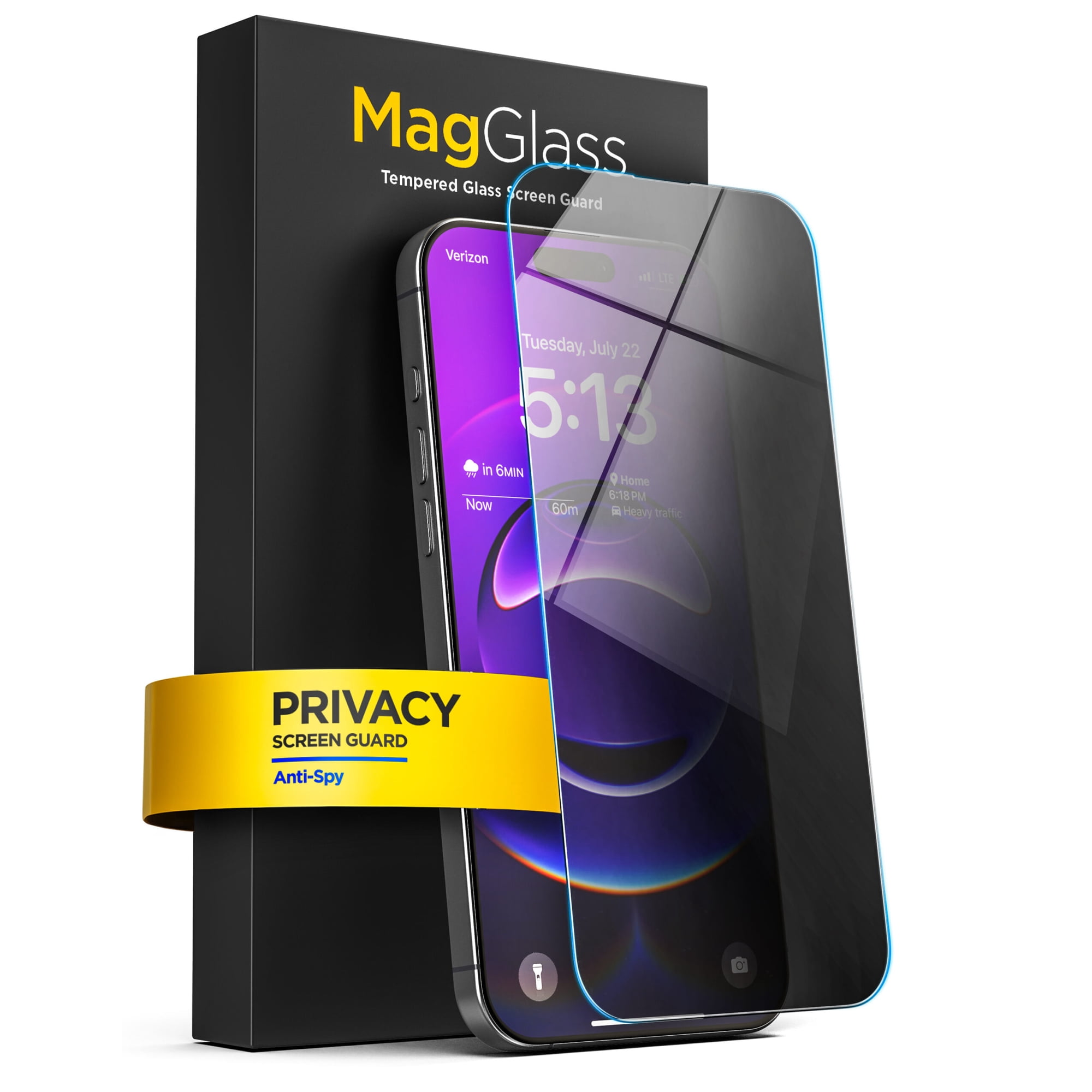 MagGlass for iPhone 17 Privacy Screen Protector, (6.3") Anti-Spy Tinted Tempered Glass (Easy Applicator Included)