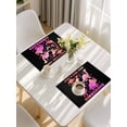 thumbnail image 5 of Pink Dinosaur Placemats Set of 6, JUST A Boy Who Loves Dinosaur Jungle Animals Placemats for Dining Table, Place Mats for Kitchen Tabletop, Waterproof Wipeable Dining Table Mats Set, 5 of 9