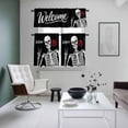 thumbnail image 6 of Abstract Skull Skeletons Rose Curtain Tier and Valance Set 3 Piece, Human Bone Black White 3-inch Rod Pocket Window Tier Curtains Valance for Kitchen Living Room, 6 of 9