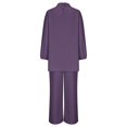 thumbnail image 5 of Womens Plus Size Loungewear Sets S-5X Casual Long Sleeve Shirts Wide Leg Pants 2 Piece Loose Solid Comfort Going Out Pant Suits Outfits, 5 of 8