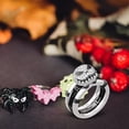 thumbnail image 5 of Bautiful Nightmare Before Christmas Ring, 2 in 1 Nightmare Before Christmas J-ack Skellington Rhinestone Finger Ring, 5 of 5