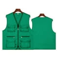 thumbnail image 3 of XUNKUSGA Cargo Vest for Kids 5-13 Years Casual Solid Color Volunteer Travel Hunting Vest Classic Safari Reflective Safety Vest with Pockets Fashion Spring Fall V Neck Sleeveless Cargo Jacket Green, 3 of 4