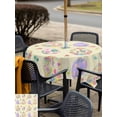thumbnail image 4 of Easter Colorful Eggs Outdoor Tablecloth - 60x60 Inch Square Dining Table Cover, Spring Flowers Leaves Country Plants Yellow Waterproof Outdoor Table Cloth with Umbrella Hole & Zipper for Picnic/Patio, 4 of 7