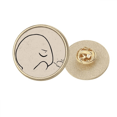 thumbnail image 1 of ojos cerrados espiratoria black Broche de oro metálico circular, 1 of 3