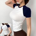 thumbnail image 1 of Cloud Hide-camisetas de Yoga para mujer, Top corto deportivo sólido, camiseta de moda, camisetas de entrenamiento para gimnasio, ropa deportiva de manga corta para Fitness de secado rápido, 1 of 5