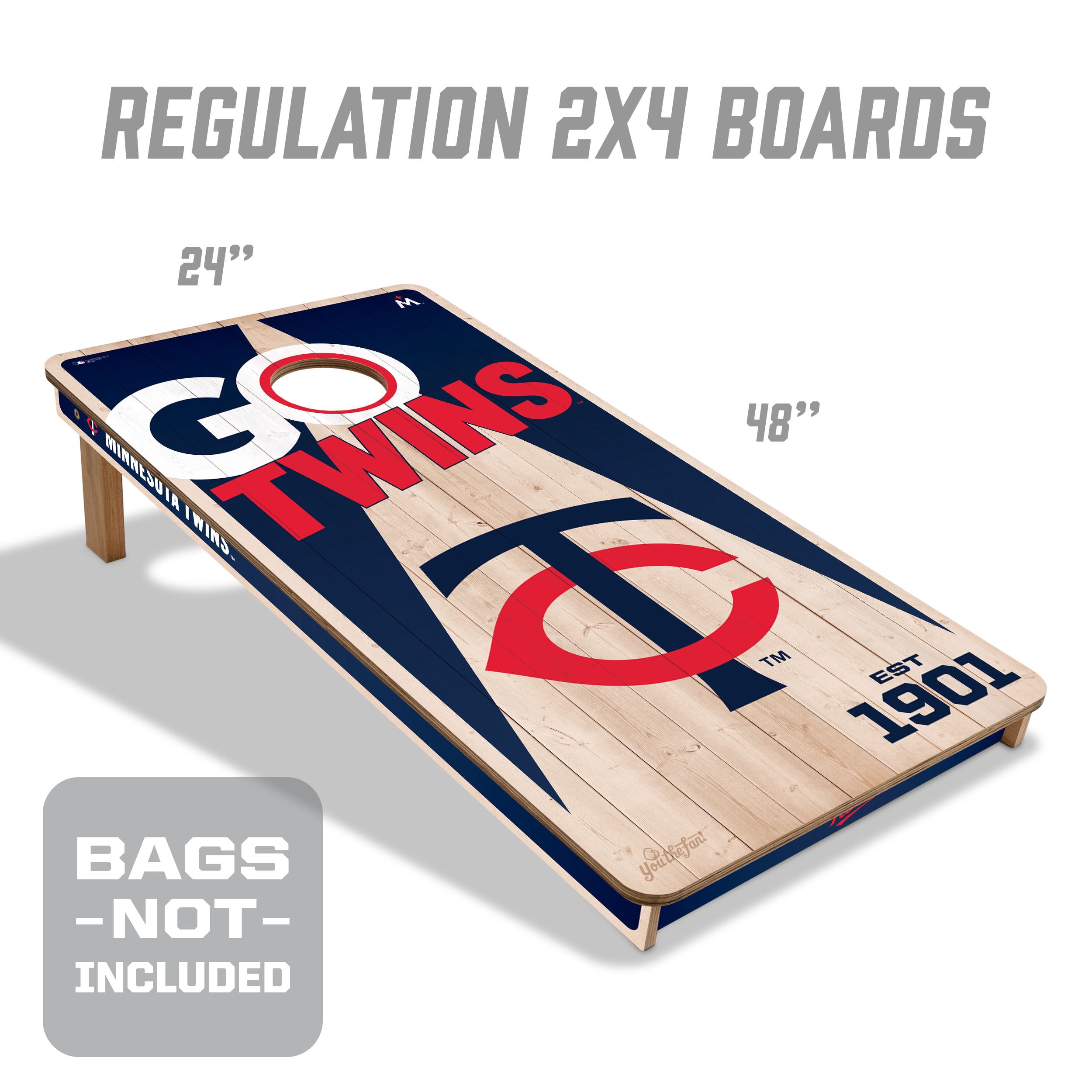 YouTheFan MLB Minnesota Twins 2' x 4' Cornhole Game No Bags