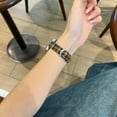 thumbnail image 6 of Band Compatible with Apple Watch 42/44/45/46/49mm, British Style Woolen PU Leather Stylish Plaid PU Leather Replacement Strap for iWatch Series 10 9 8 7 6 5 4 3 2 1 Ultra 1&2 SE,Brown/Black, 6 of 12