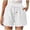 X-537White, variant on YMNXA Womens Shorts Drawstring Elastic Waisted Solid Color Straight Leg Comfortable Breathable Loose Fit Shorts For Casual Daily Wear,Army Green,L