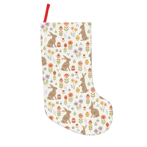 Rateoe Happy Easter Print Christmas Stockings,18 Inch Large Christmas Stockings Decoration Ornaments for Holiday Home Fireplace Indoors