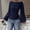 Blue, variant on Women's Boat Neck Long Bell Sleeve Top,Tie Back Cinched Waist Blouse,Soft Draped Flare Sleeve Shirt,Adjustable Back Tie Waist Wrap Top,Elegant Dressy Casual Work Blouse for Going Out Light Pink