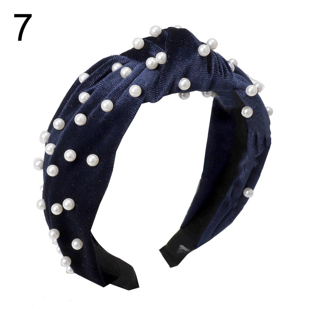 Cotton Beads Headwear Wide Side Hairband Pearl Hair Hoop Turban Head Band Cotton Beads Headwear Wide Side Hairband Pearl Hair Hoop Turban Head Band
