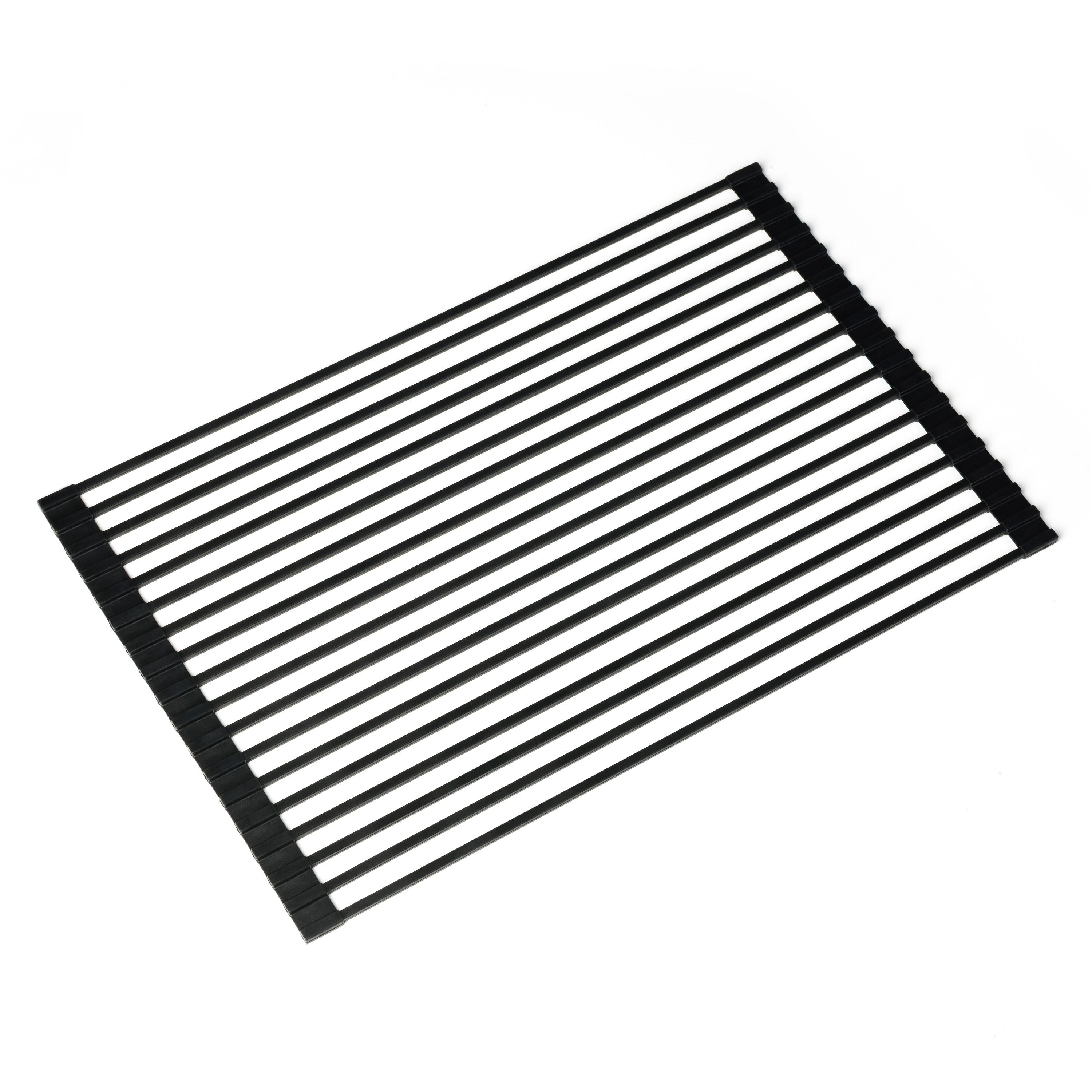 KRAUS Multipurpose Over Sink RollUp Dish Drying Rack in Black