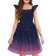 thumbnail image 1 of Vestido de tul Arshiner de manga corta con volantes para niñas, 1 of 6