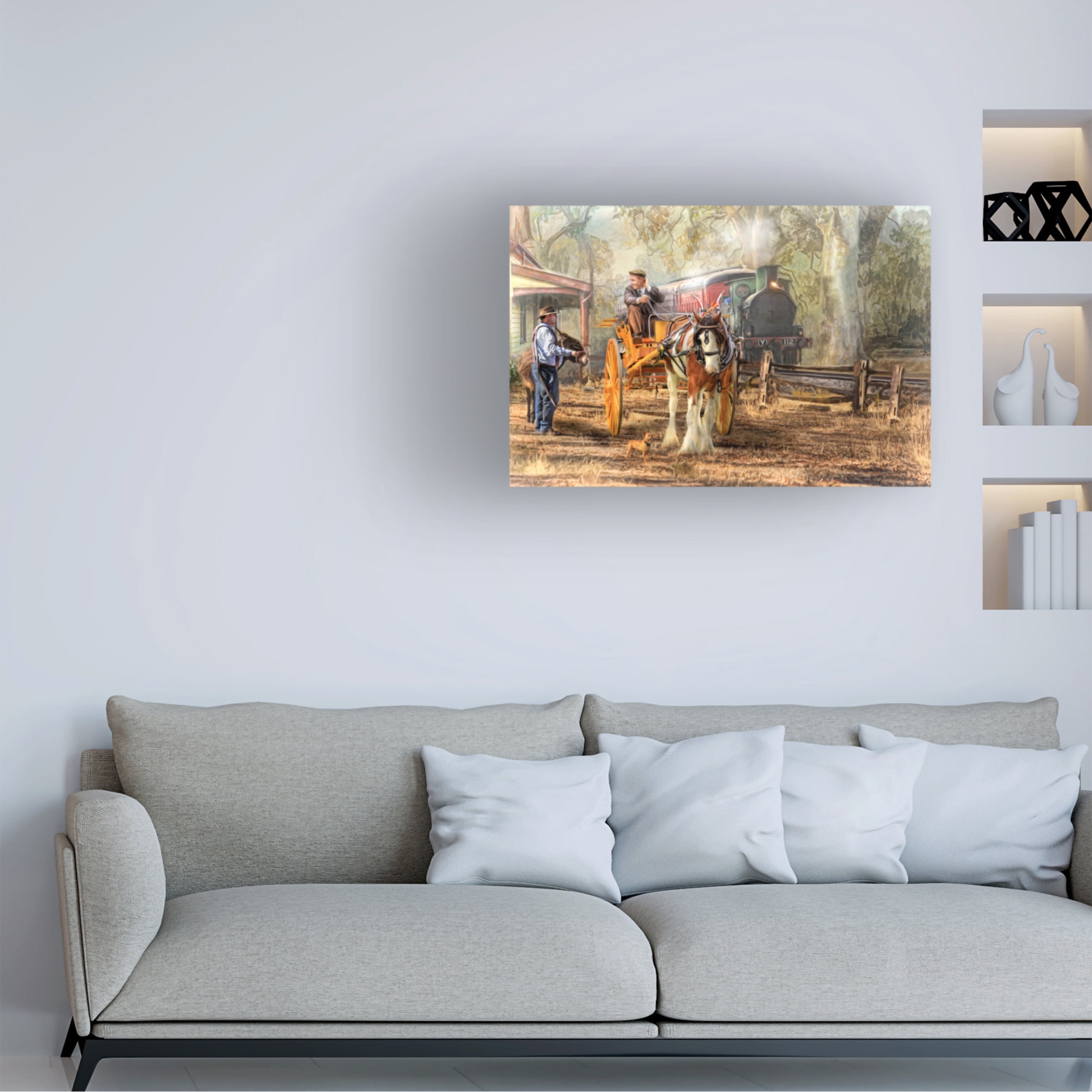 Canvas Wall Art - Trudi Simmonds 'The Four O'Clock' Wall Art for Living Room, Bedroom, or Office Décor by Trademark Fine Art - 32 x 22 Inches