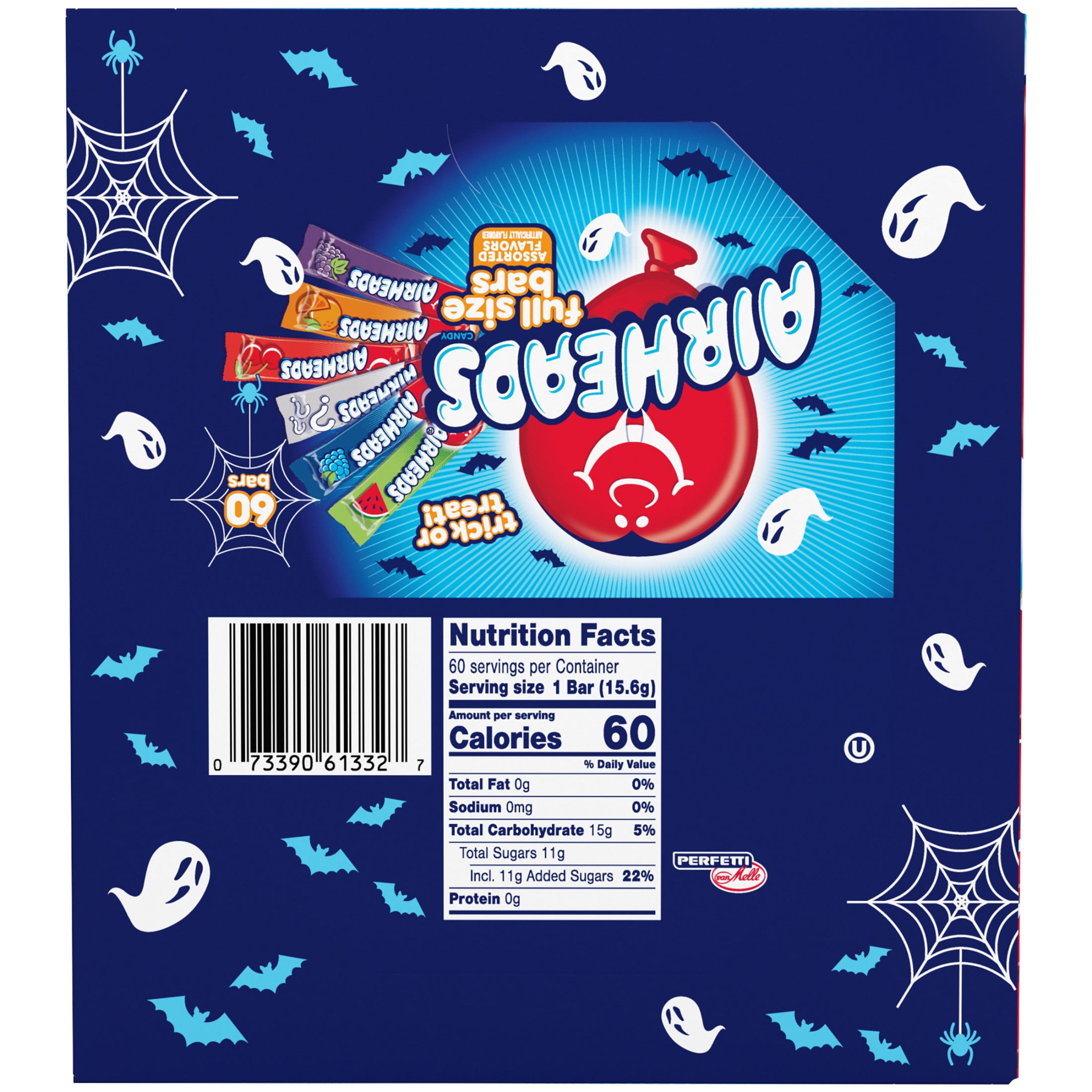 (2 pack) Airheads Candy, Chewy Full-Size Candy Bars, Assorted Flavors, Bulk Candy, 60 Count Box