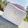 thumbnail image 4 of Cosméticos Acolchada Coreana Bolsos Flores para Mujeres Y Niñas (rosa Floral), 4 of 7