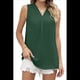 thumbnail image 3 of Blusas Sin Mangas de Informales Elegantes de Verano 2025 para Mujer, Cuello en V, Camisas de Trabajo, Verde Tinta, Talla XL, 3 of 10